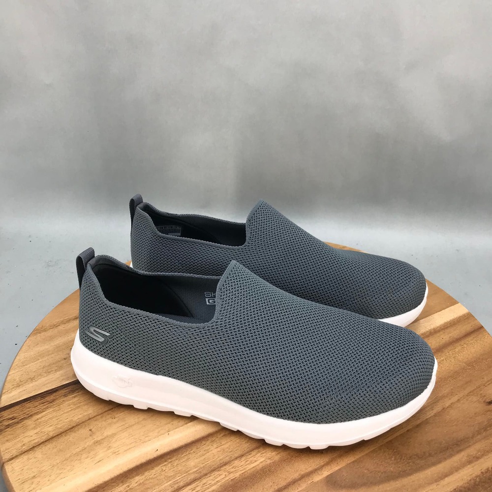 Skechers Go Walk Max Walking Shoes Mens 10 Extra Wide Gray Knit Slip On Low Top